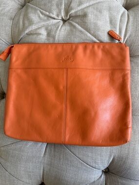Rowallan Orange Genuine Leather Laptop Sleeve